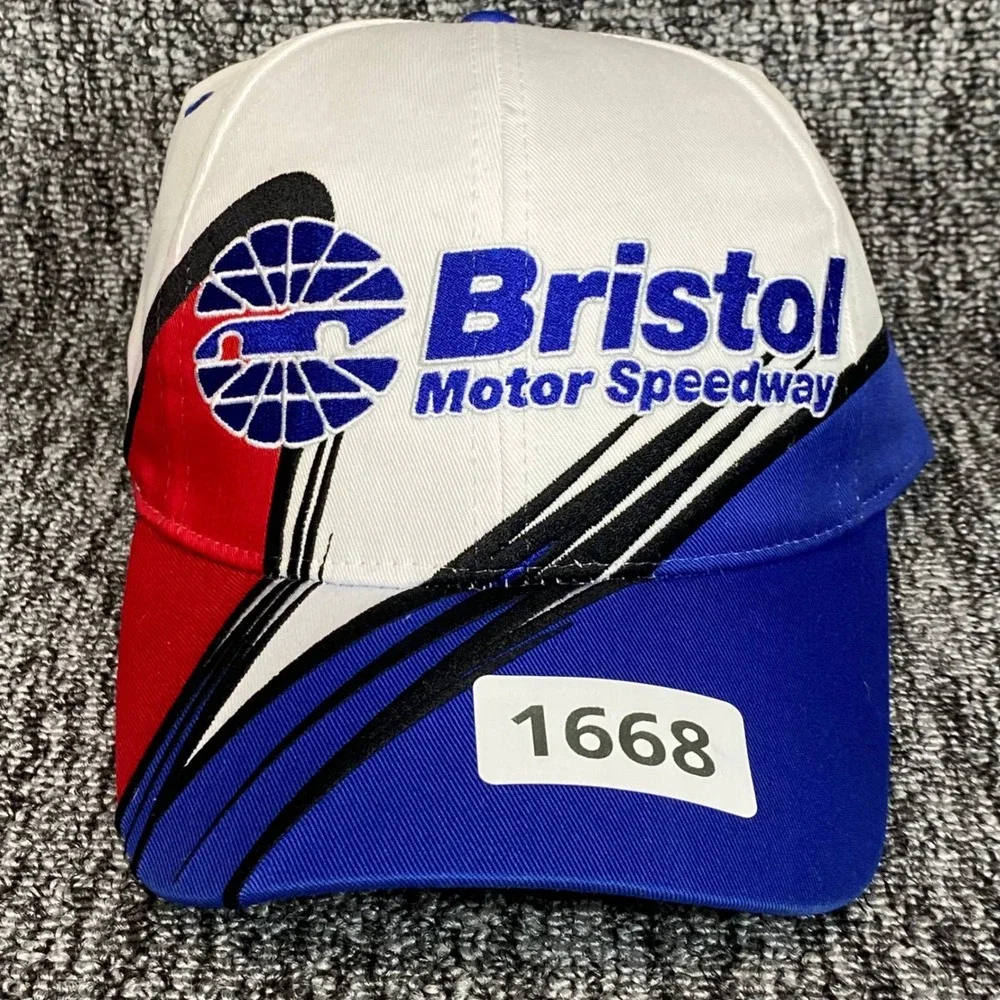 Vintage Bristol Motor Speedway Hat Snapback NASCAR Racing Cap Color Block